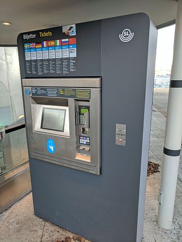 Distributeur automatique billet metro Stockholm