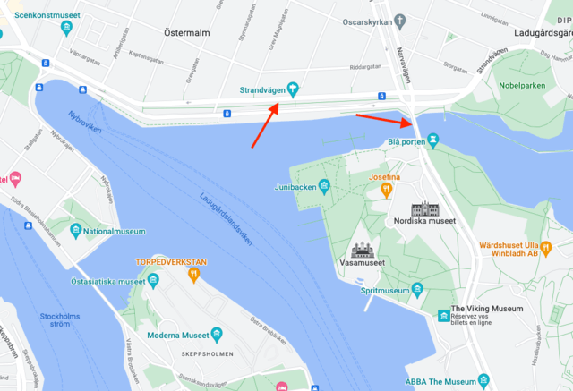 Itinéraire à pied Junibacken Stockholm