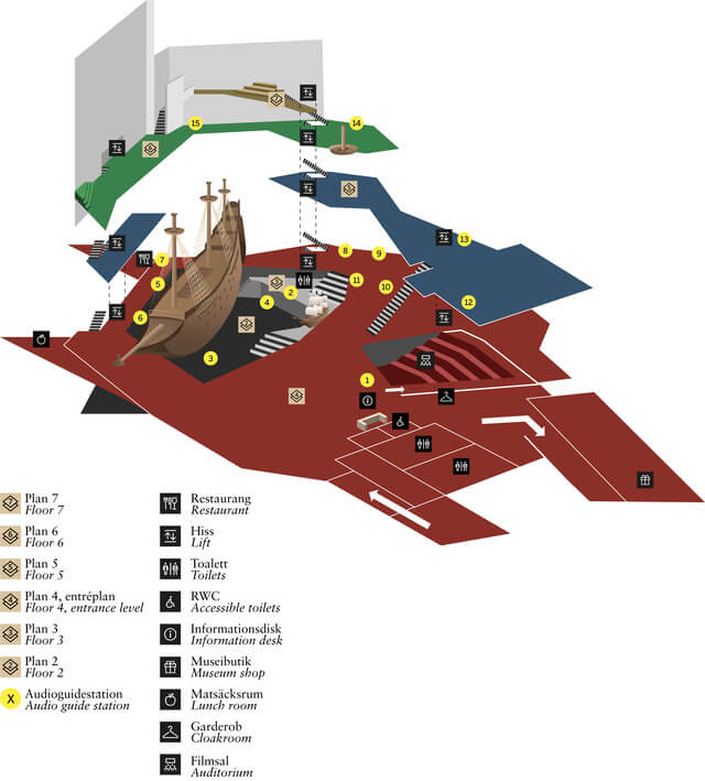 Plan du Musée Vasa à Stockholm